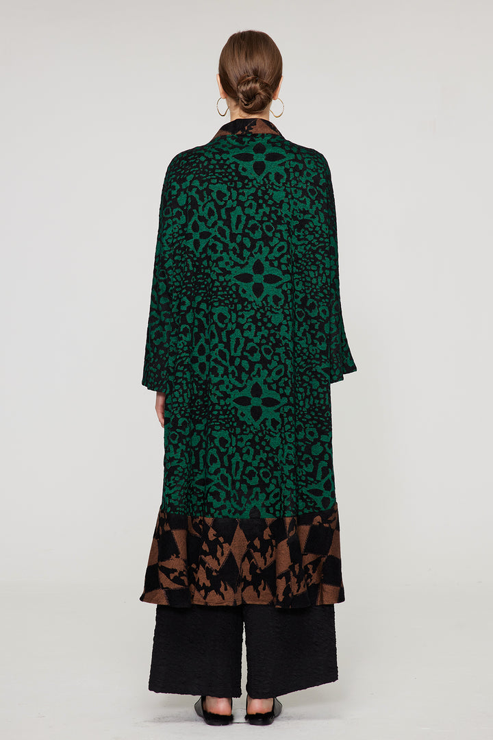 Leopard Print Irregular Cardigan Coat