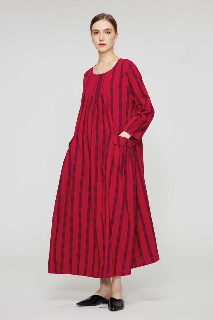 Over Size Pocket Stripe Maxi Dress
