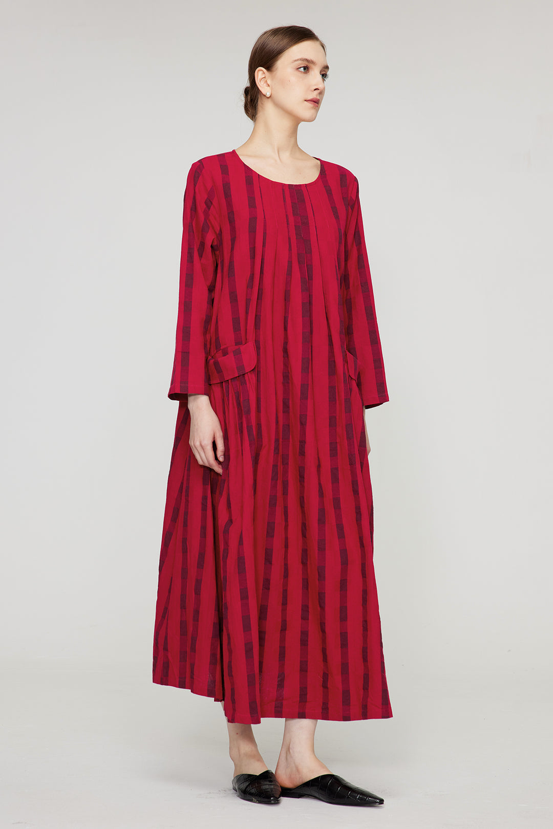 Over Size Pocket Stripe Maxi Dress