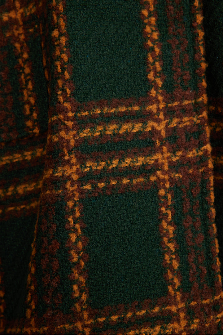 Casaco casual vintage de lã xadrez