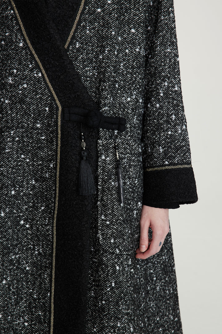 Casaco Cardigan Elegante de Lã com Design Retro