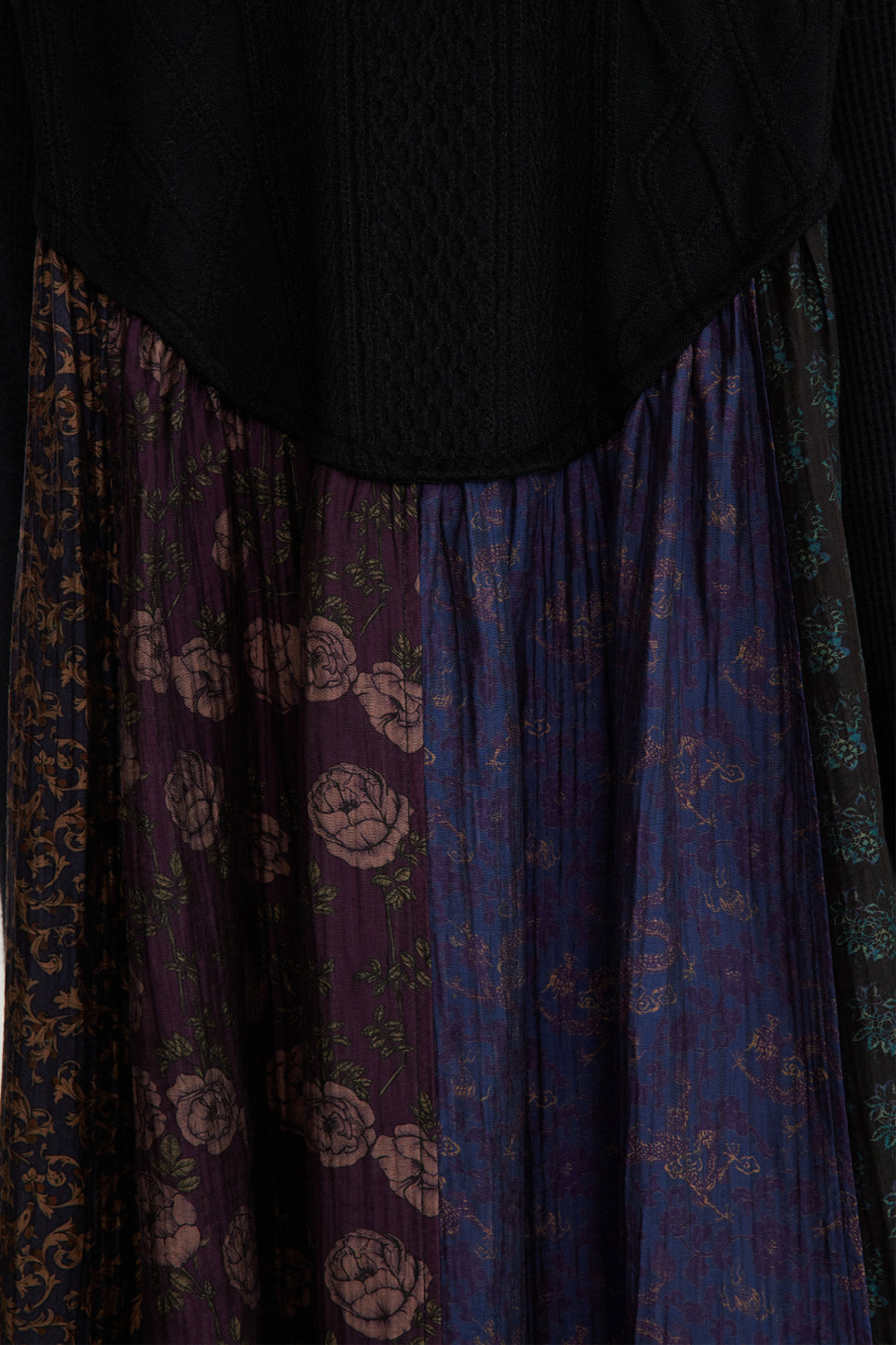 Vestido maxi patchwork vintage bordado artesanalmente