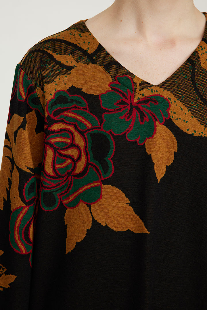 Vintage Rose V-Ausschnitt Mesh Splice langes Kleid