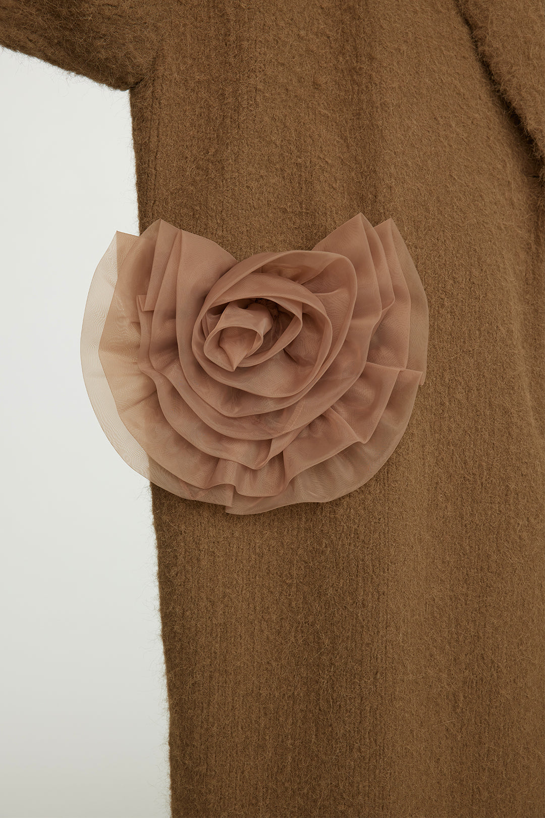Casaco de lã aconchegante e sólido Flower Deco