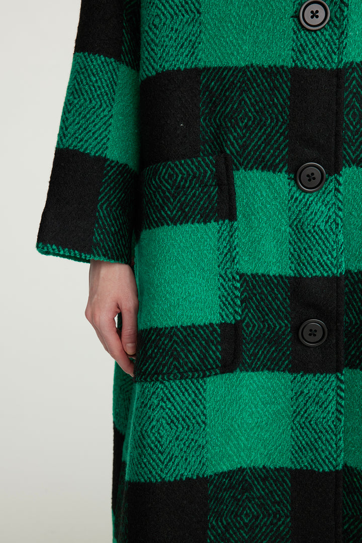 Green Stripes Casual Oversize Coat