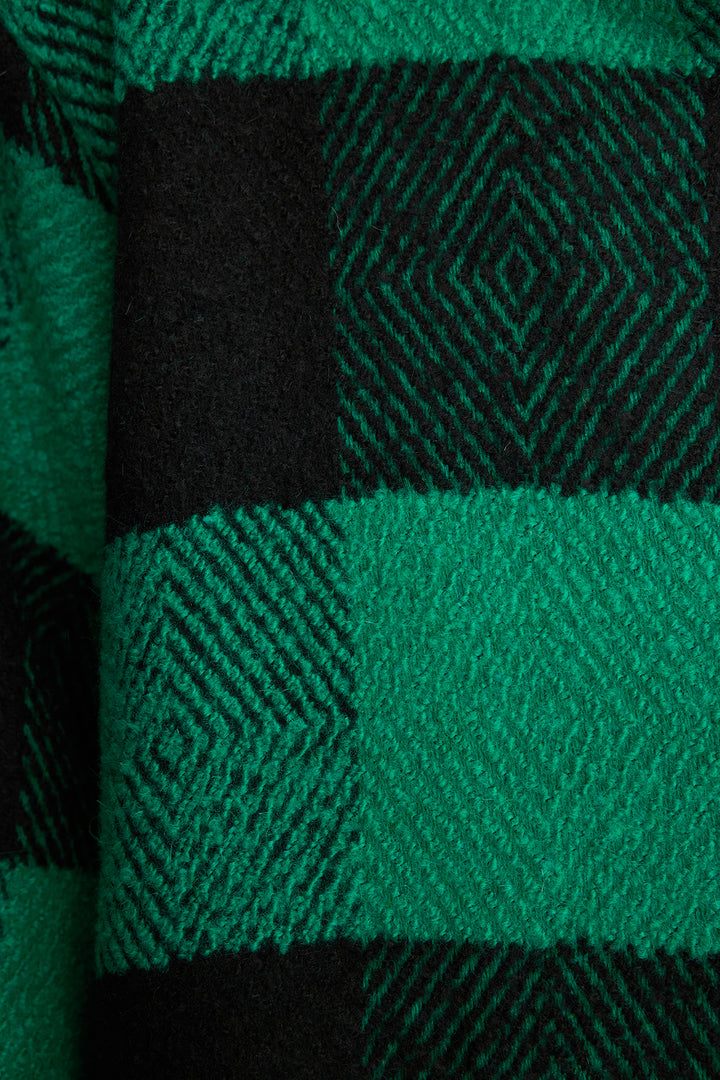 Lässiger, übergroßer Mantel mit grünen Streifen