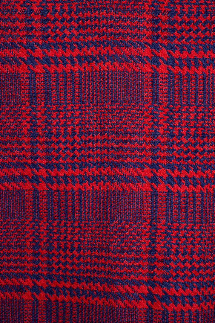 Abrigo casual de rejilla de lana con empalme