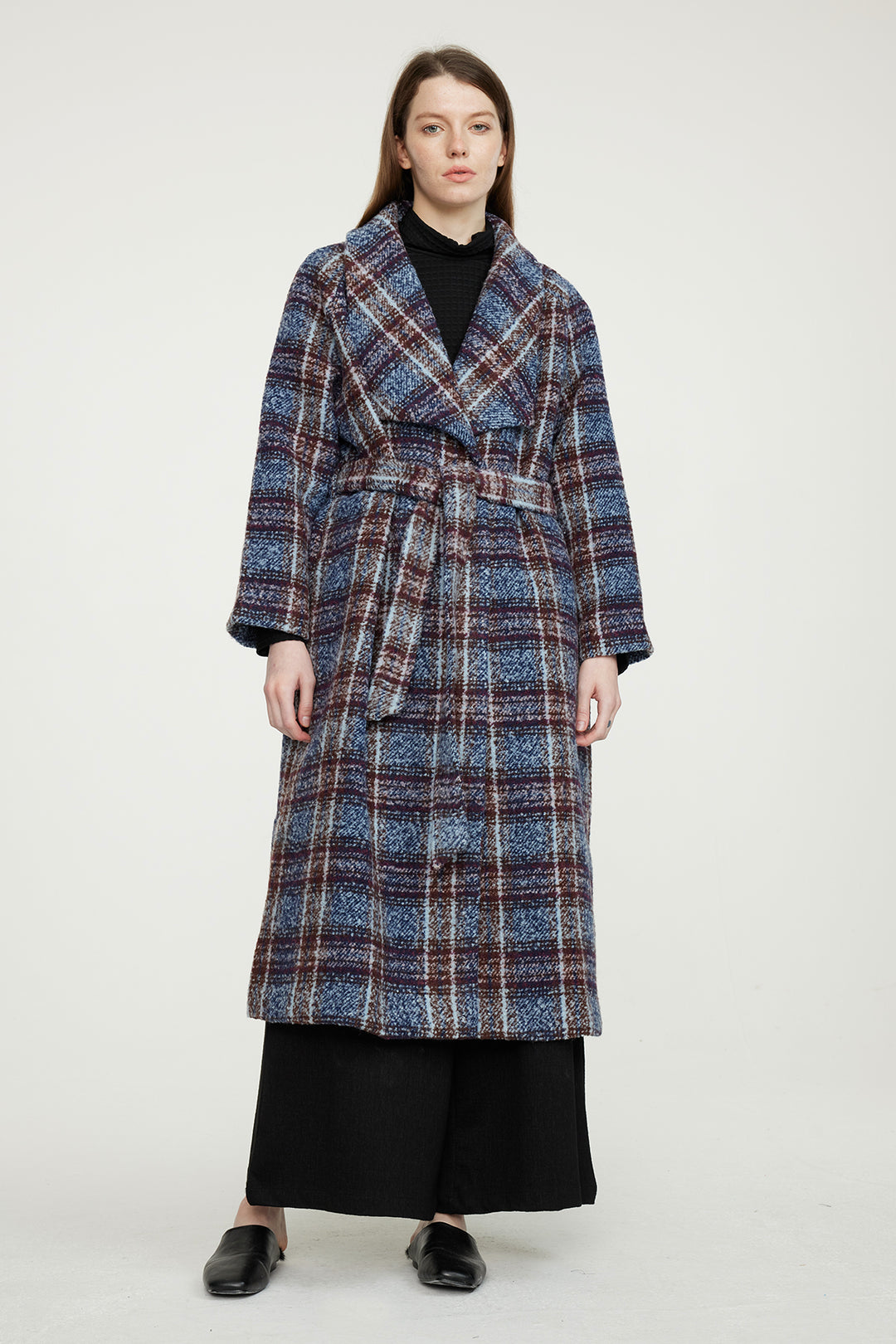 Kelly Grid Wool Coat