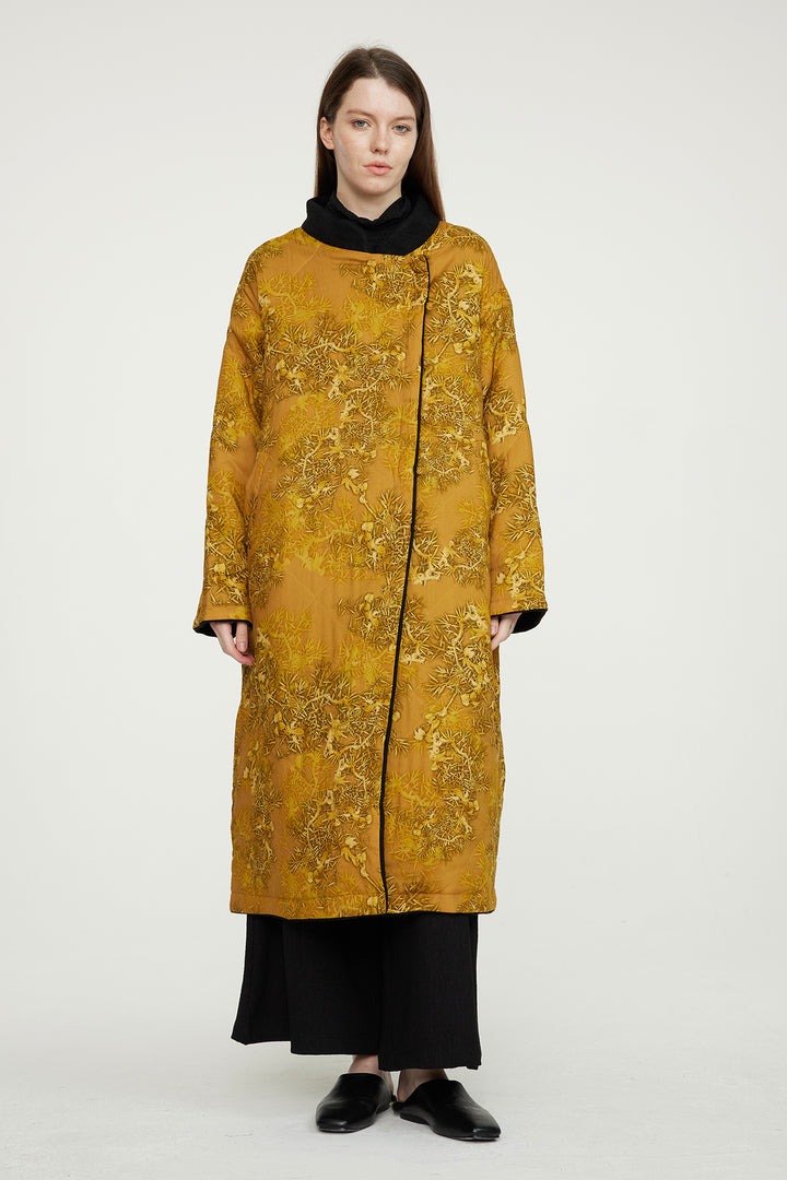 Manteau en coton imprimé réversible rétro Zadie