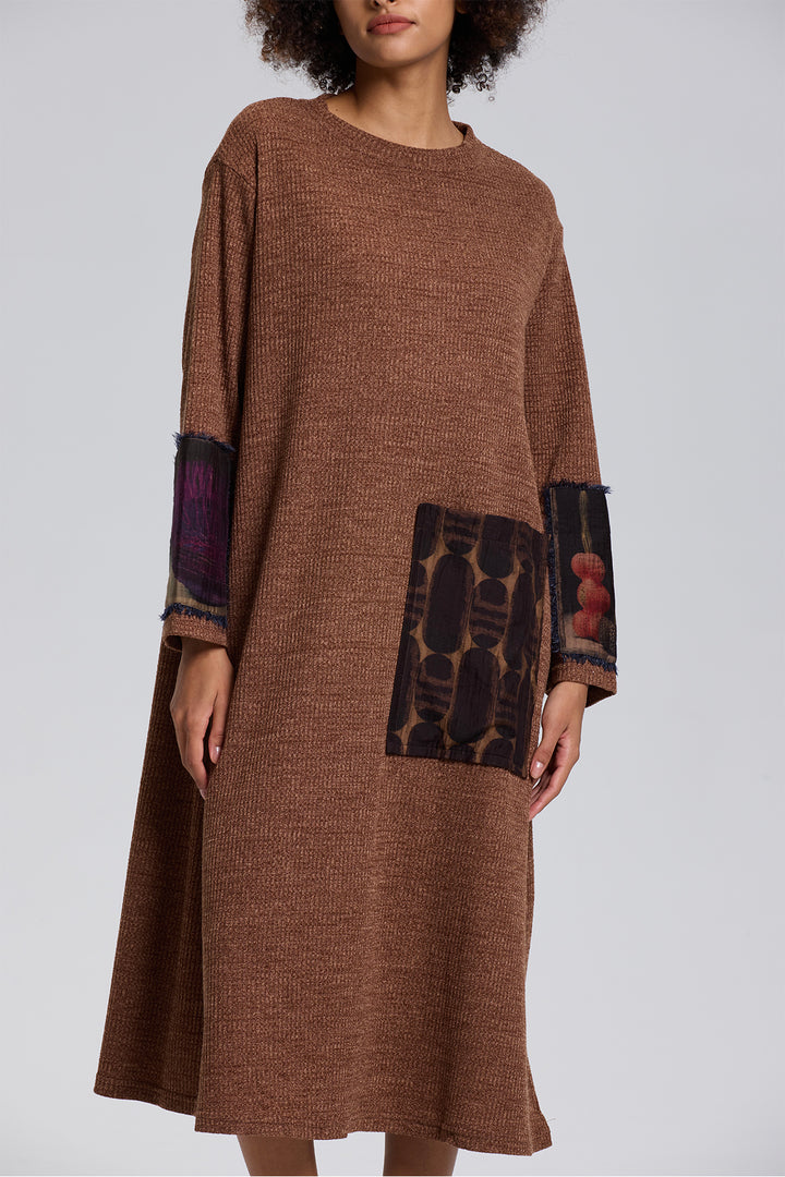 Della Splice Cozy Knit Dress