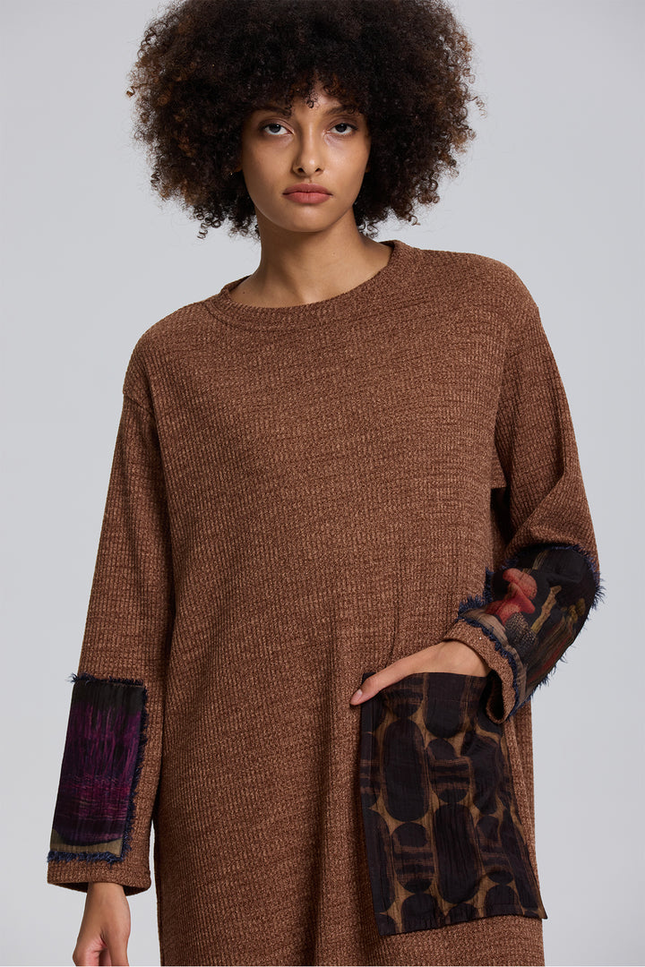 Della Splice Cozy Knit Dress