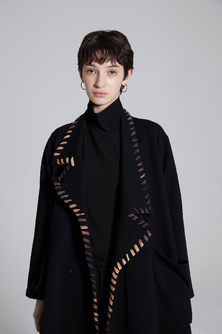 Joan Asymmetric Hand-woven Jacket