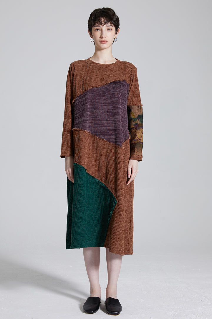 Aisha Splice Color Knit Dress