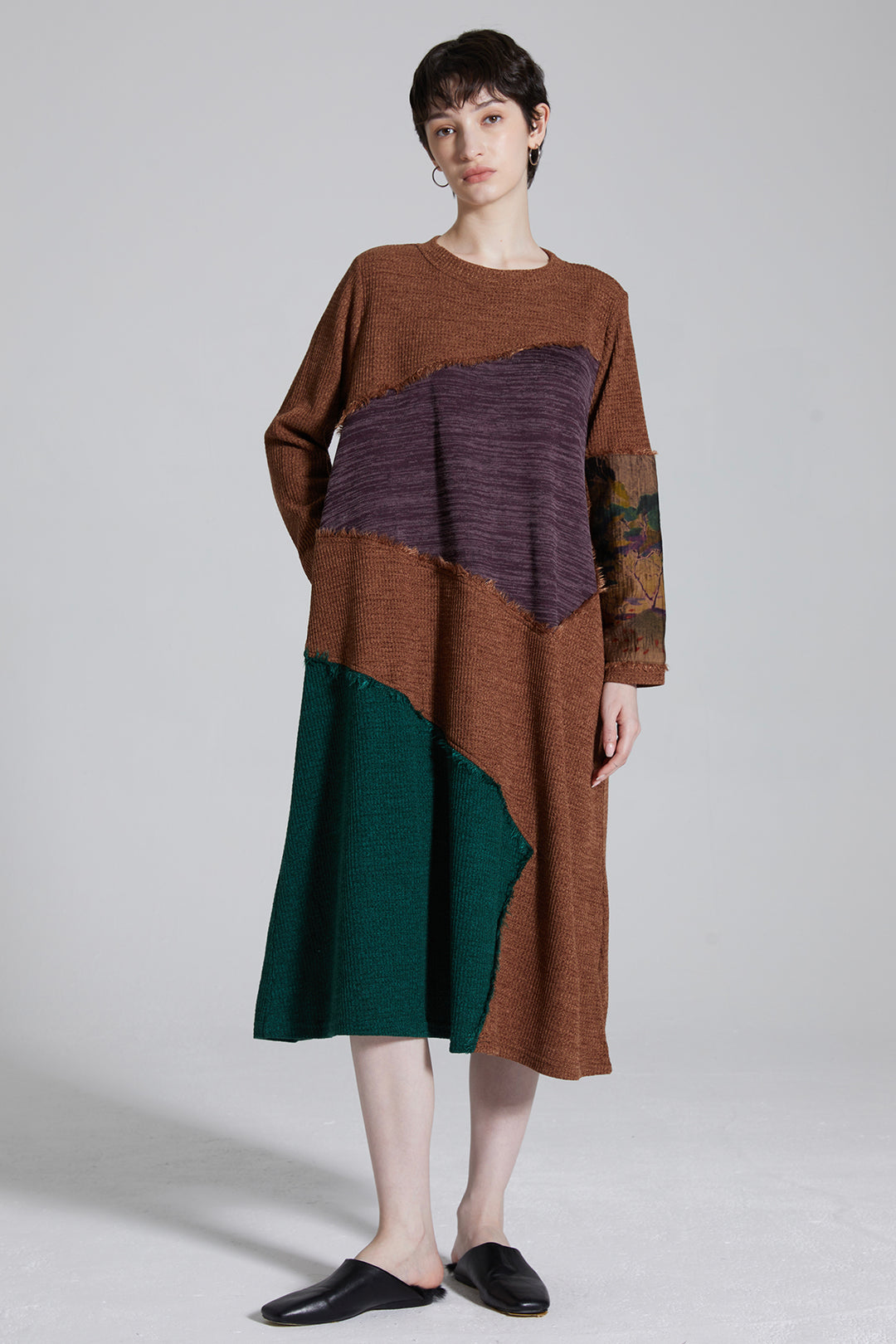 Aisha Splice Color Knit Dress