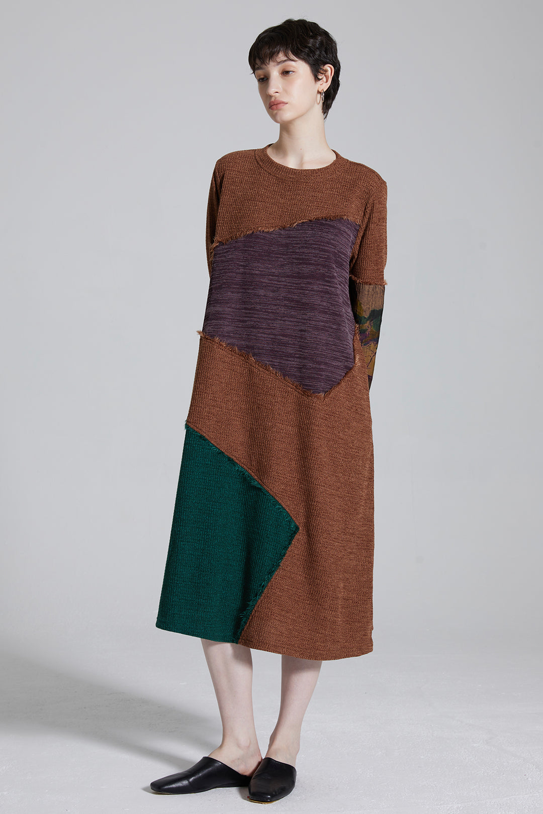 Aisha Splice Color Knit Dress