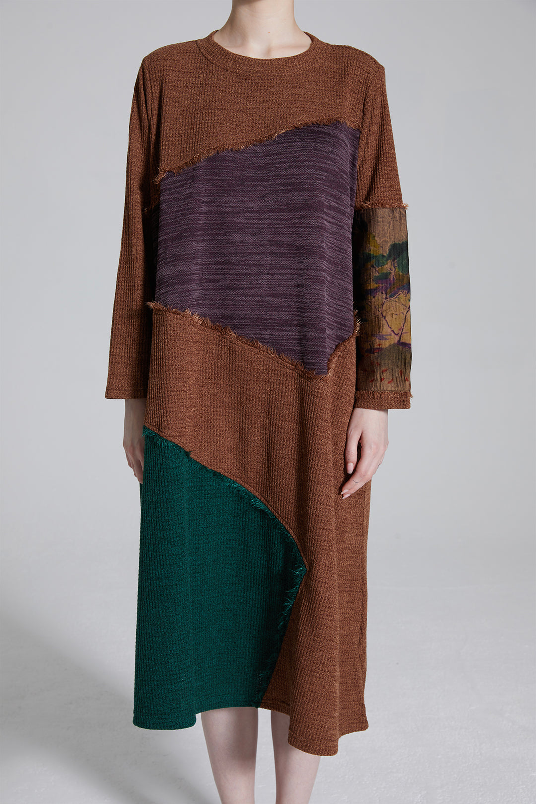 Aisha Splice Color Knit Dress