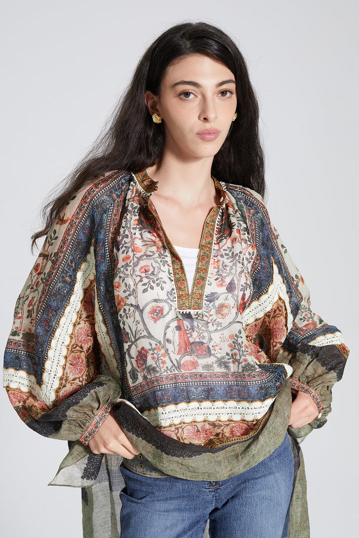 Amura Ethnic Linen Top