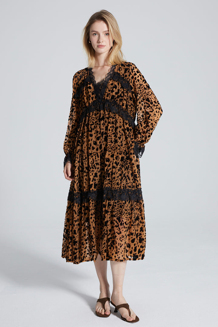 Kylie Leopard Splice Dress