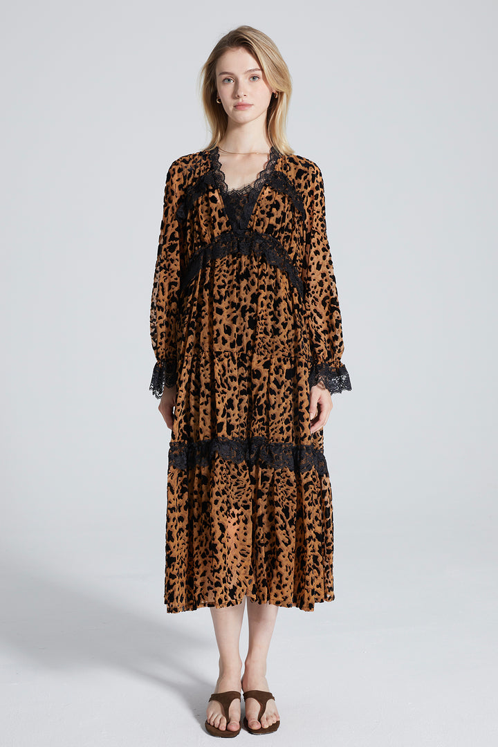 Kylie Leopard Splice Dress