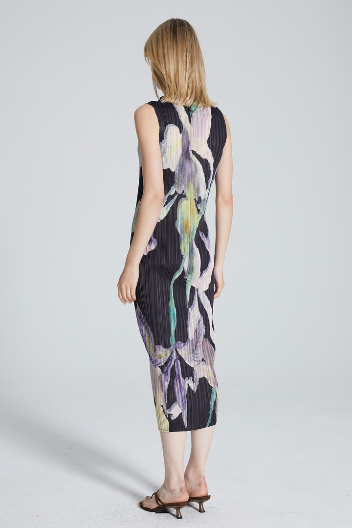 Serena Pleated Print Dress