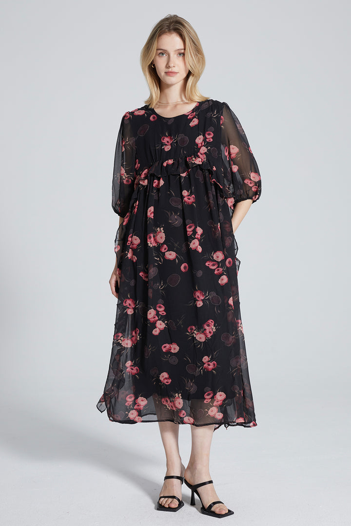 Simona Rose Silk Dress