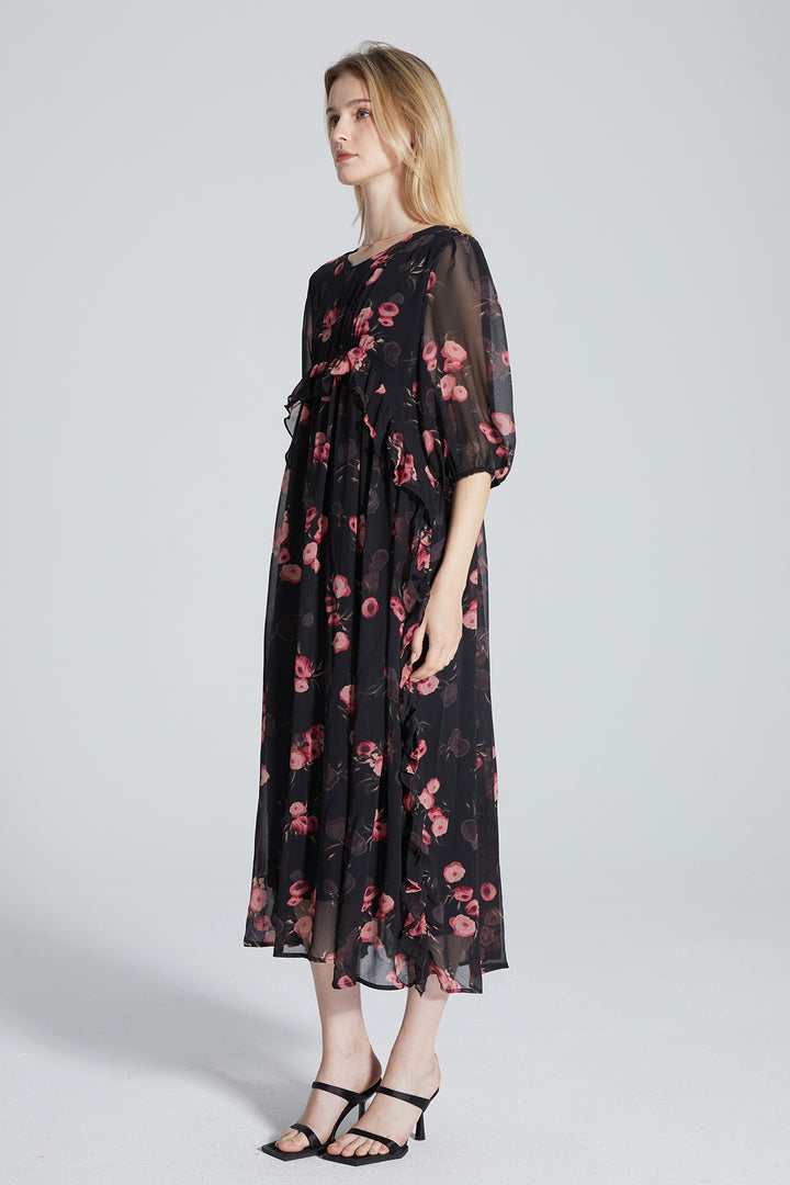 Simona Rose Silk Dress