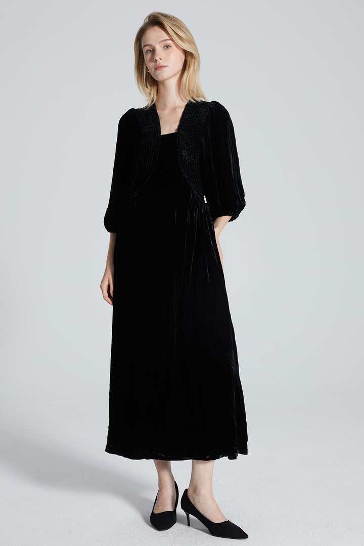 Suzie Black Velvet Maxi Dress