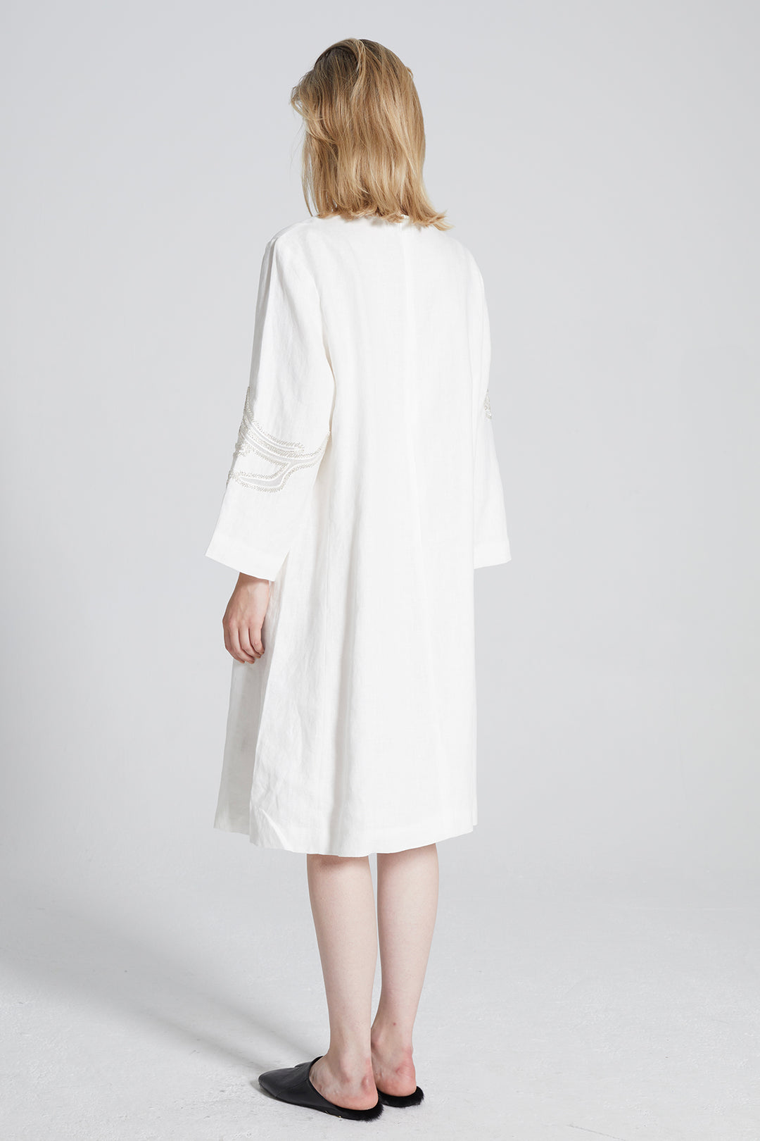 Estie Linen Beaded Dress