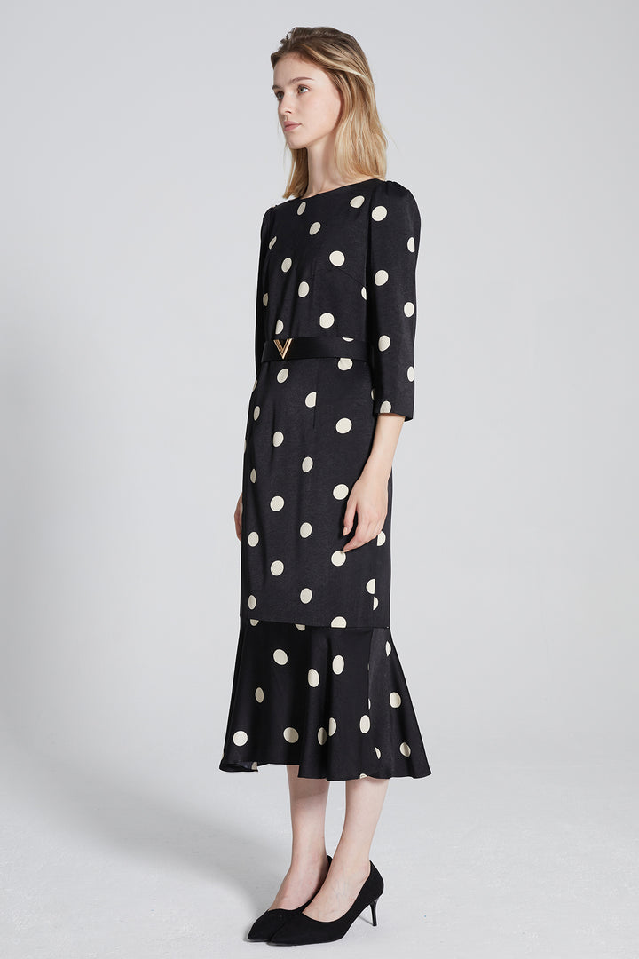 Milan Polka Dot Fishtail Dress