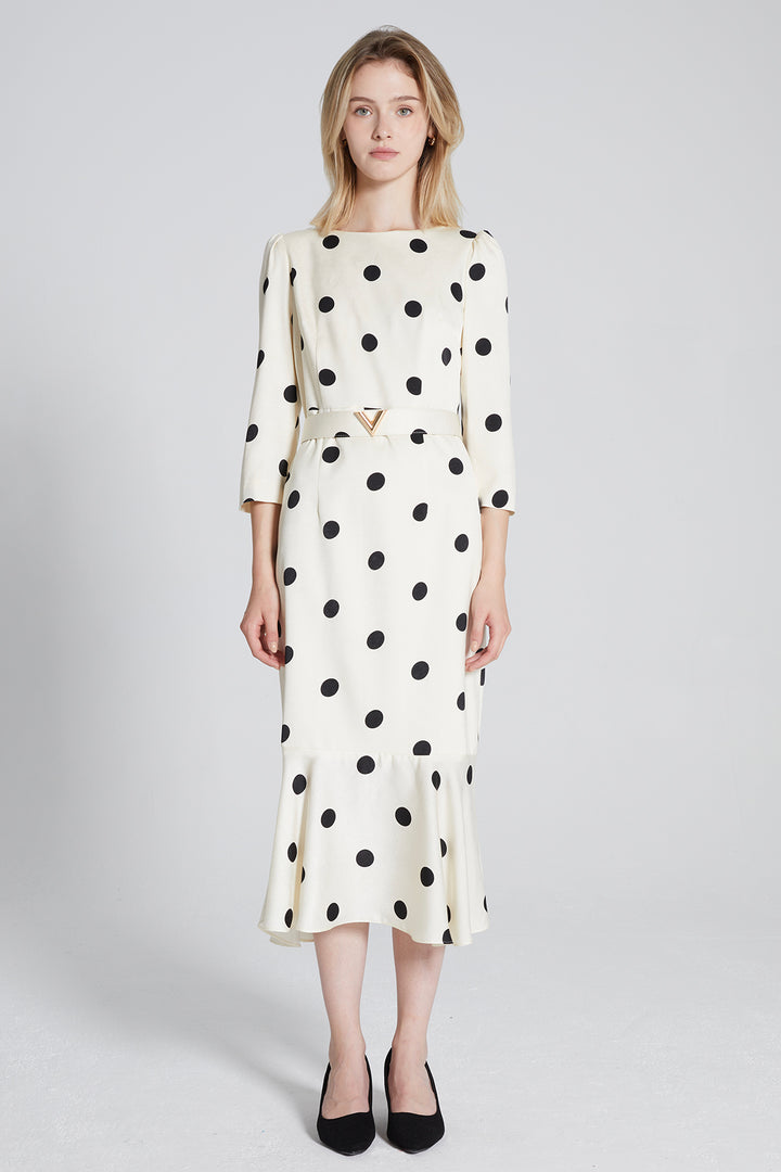 Milan Polka Dot Fishtail Dress