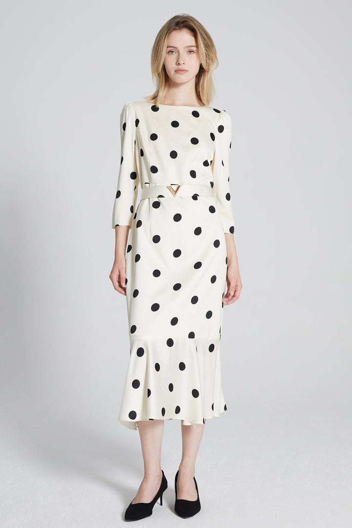 Milan Polka Dot Fishtail Dress