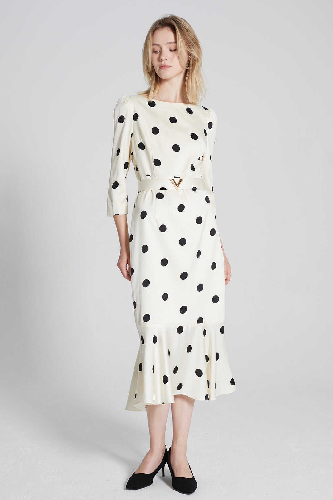 Milan Polka Dot Fishtail Dress