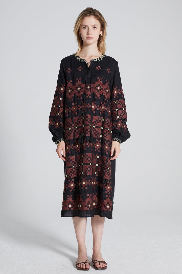 Stasey Embroidery Handmade Linen Dress