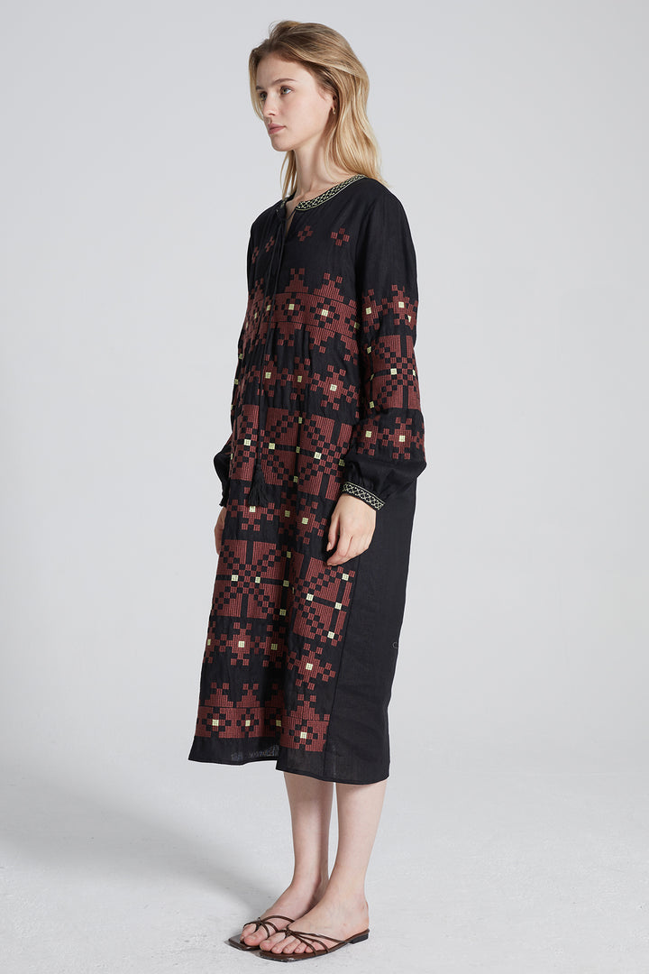 Stasey Embroidery Handmade Linen Dress