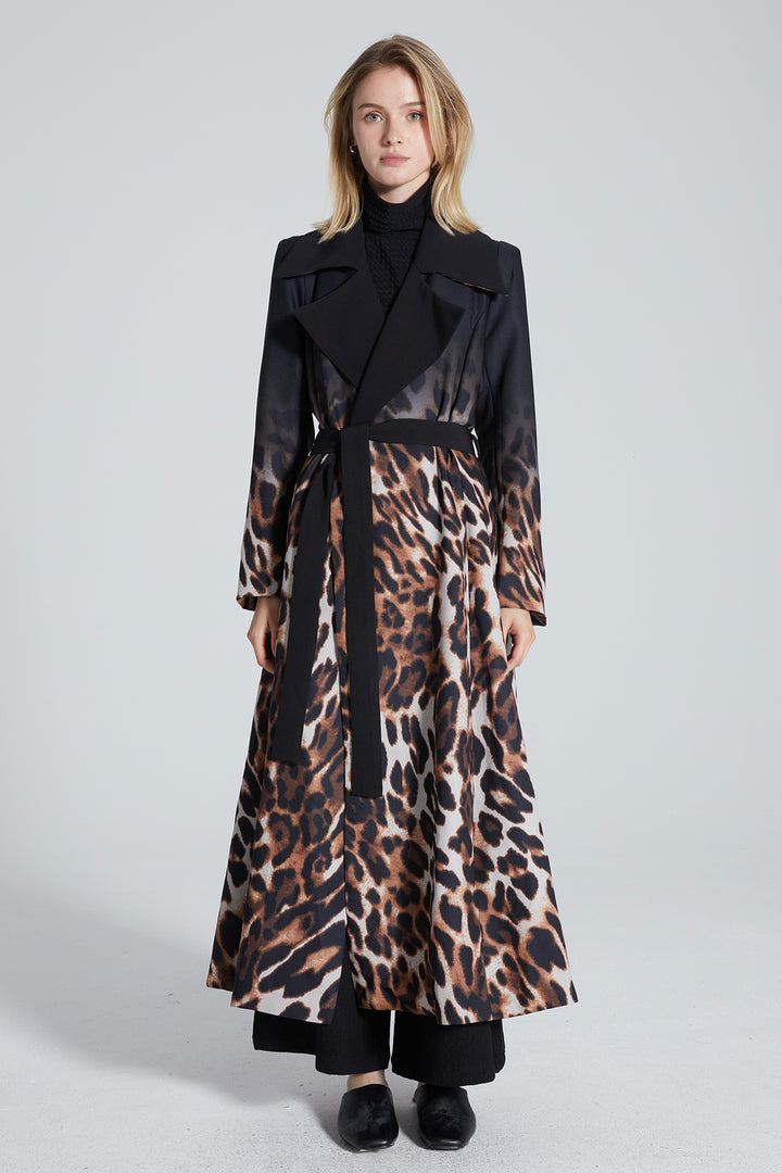 Terra Gradient Leopard Print Coat