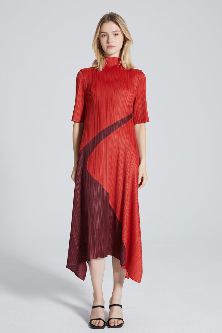 Patrice Pleated Irregular Dress