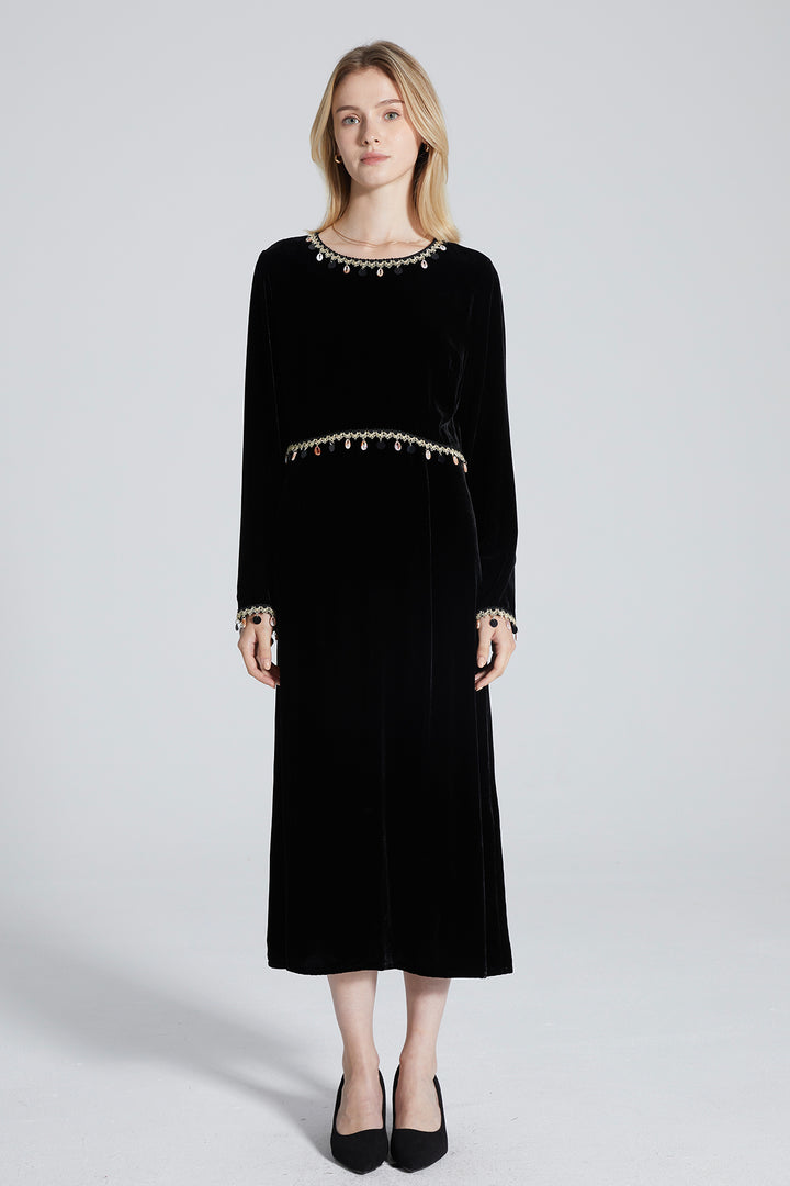 Imani Ethnic Velvet Dress