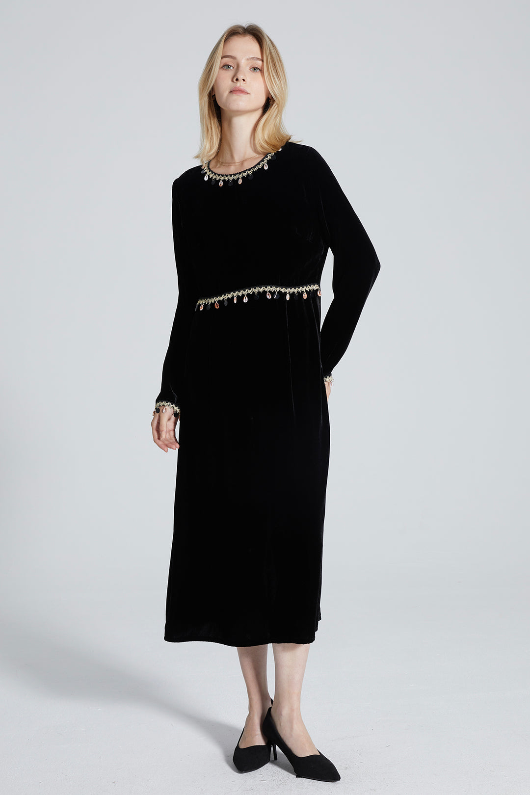 Imani Ethnic Velvet Dress