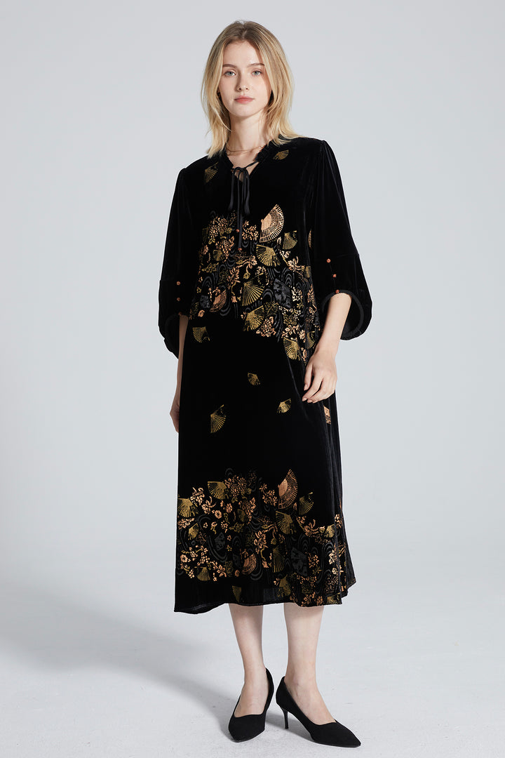 Christie Ethnic Velvet Dress