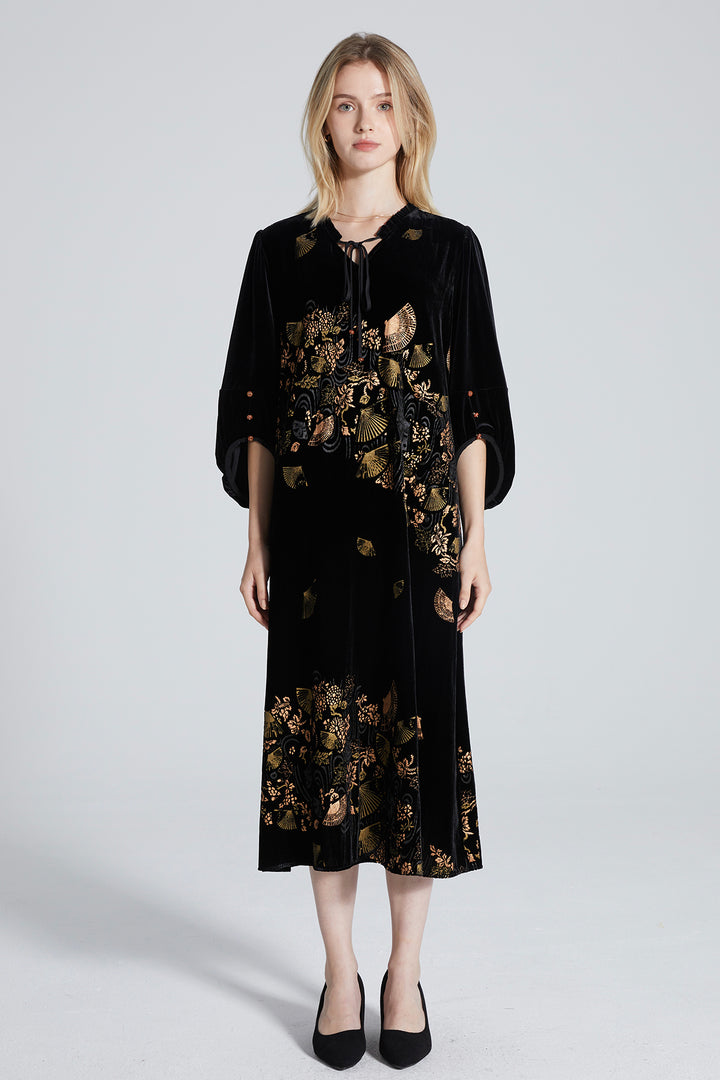 Christie Ethnic Velvet Dress