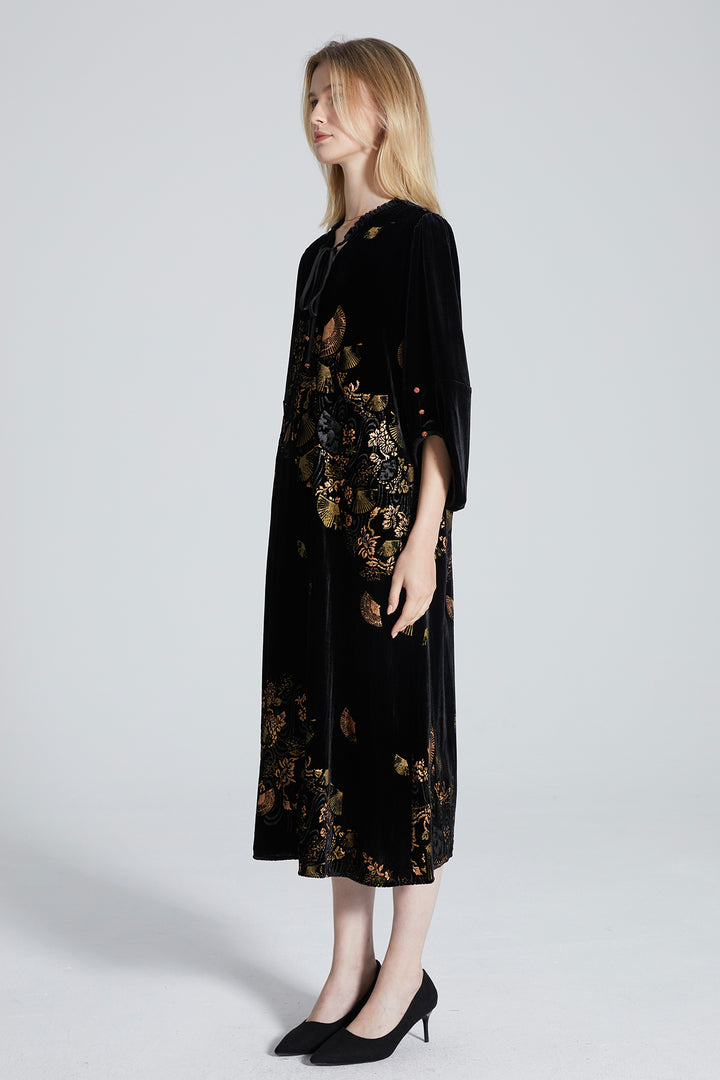 Christie Ethnic Velvet Dress