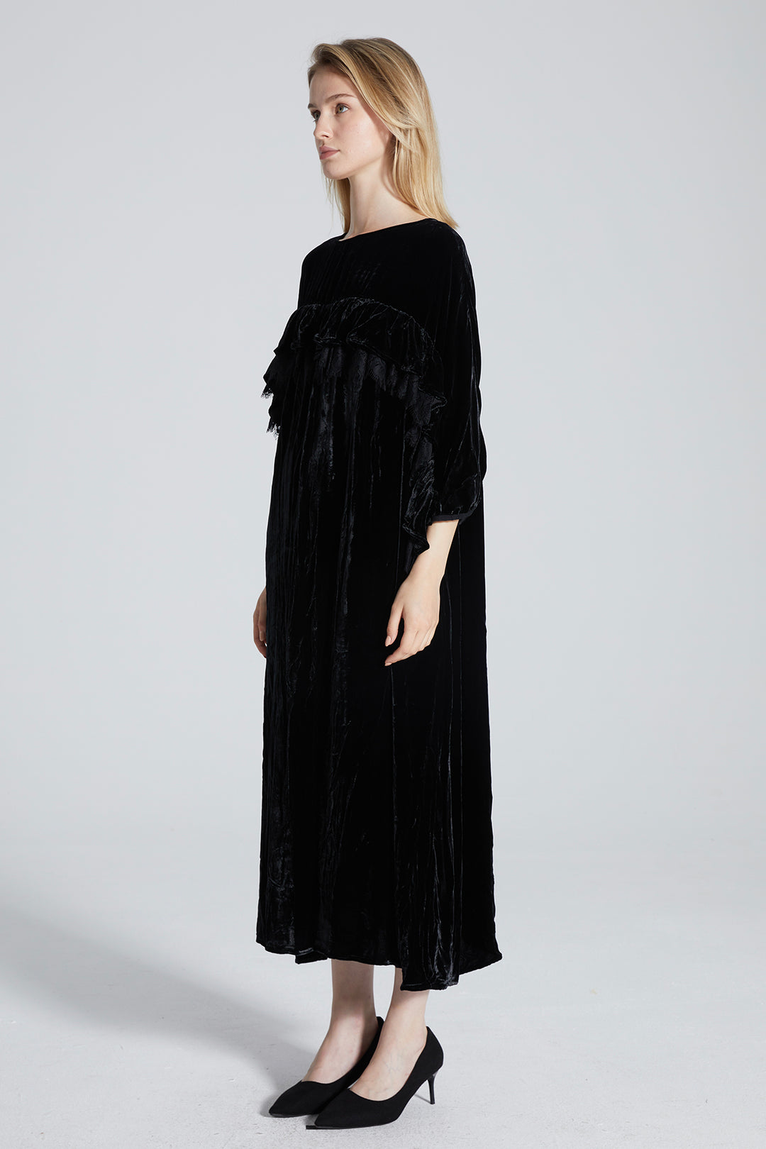 Billie Lace Splice Velvet Dress