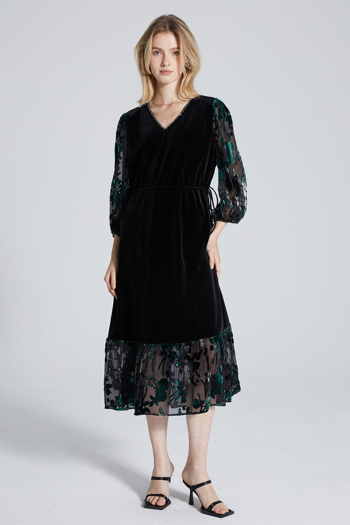 Joanna Lace Velvet Dress