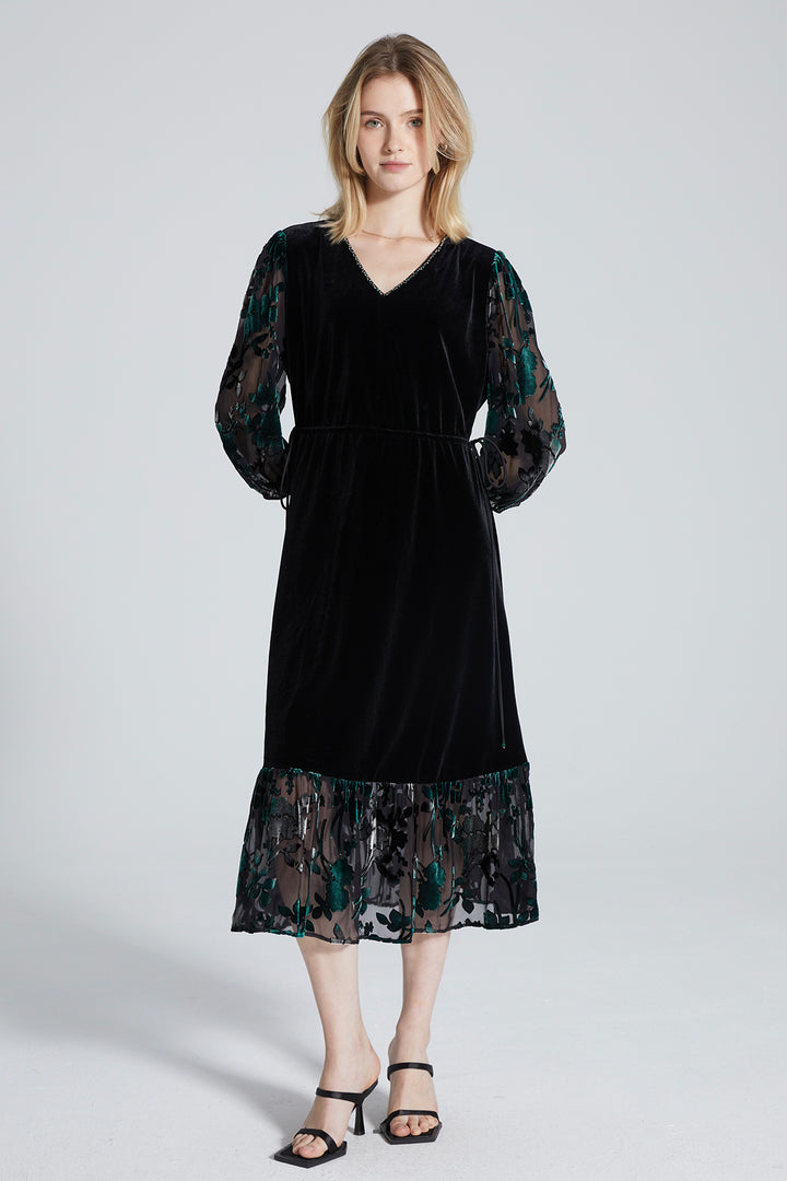 Joanna Lace Velvet Dress