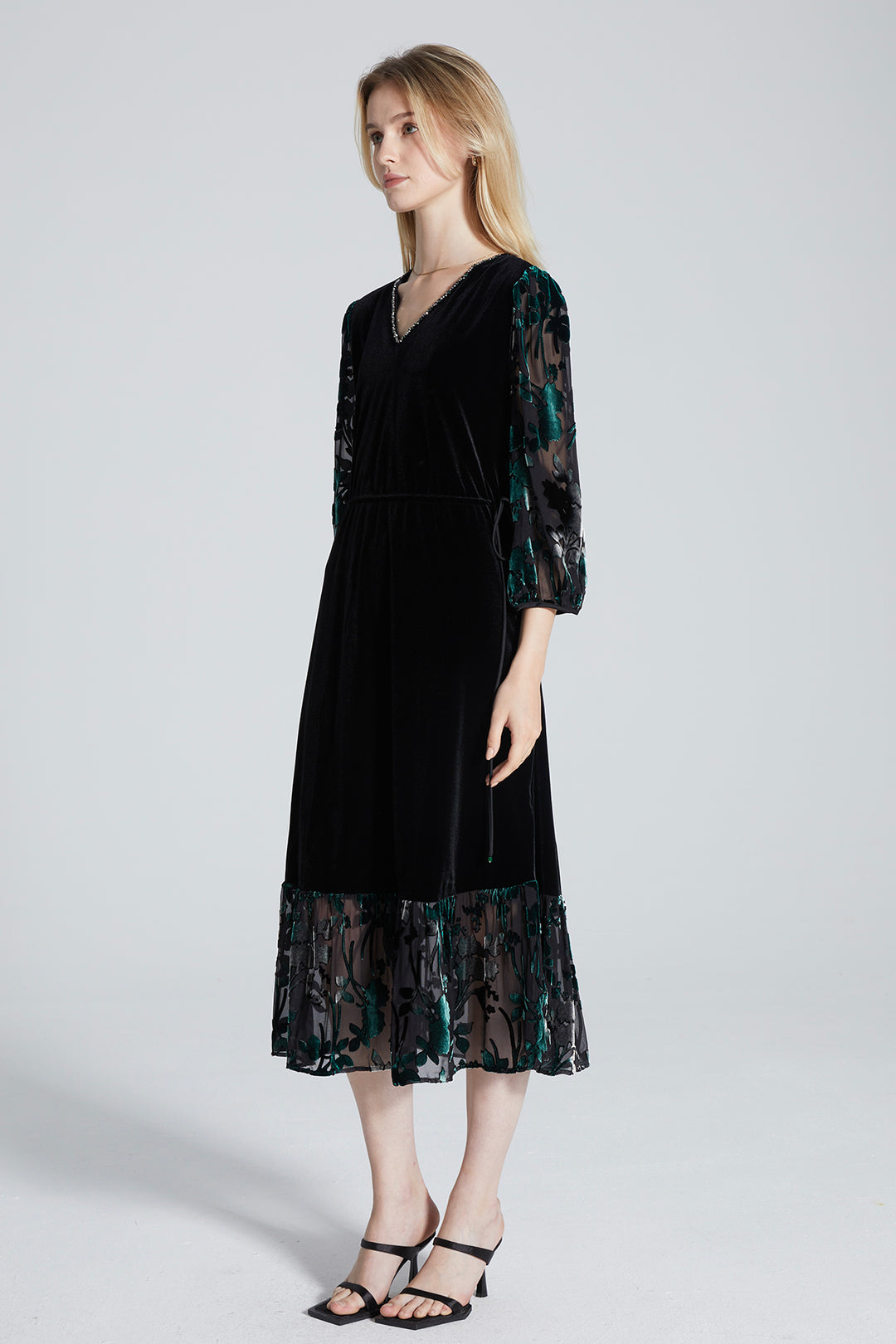 Joanna Lace Velvet Dress