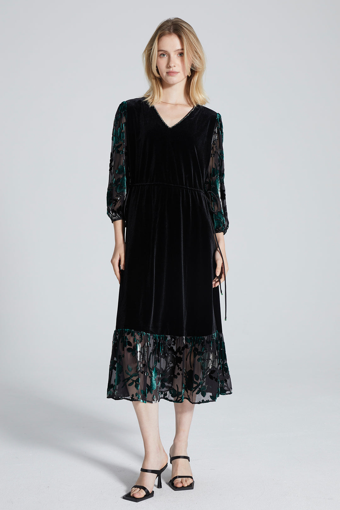 Joanna Lace Velvet Dress