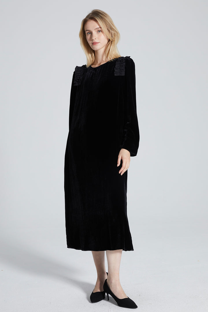 Sherrie Long Sleeve Velvet Dress