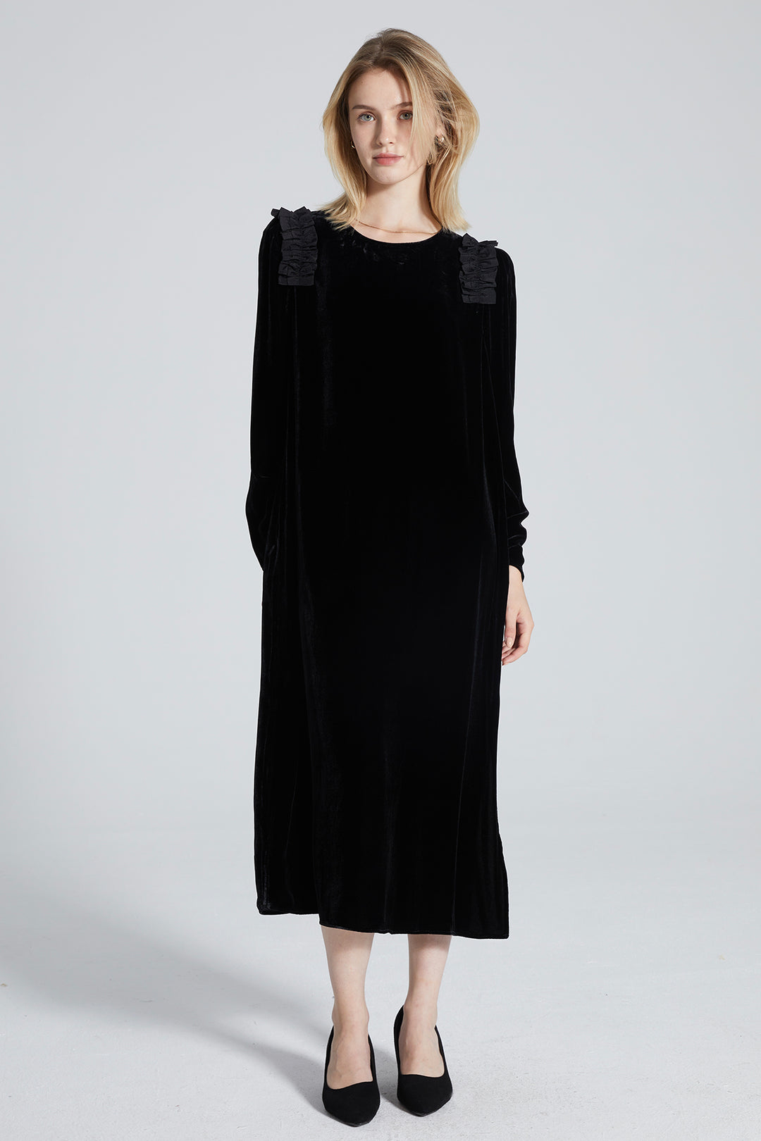 Sherrie Long Sleeve Velvet Dress