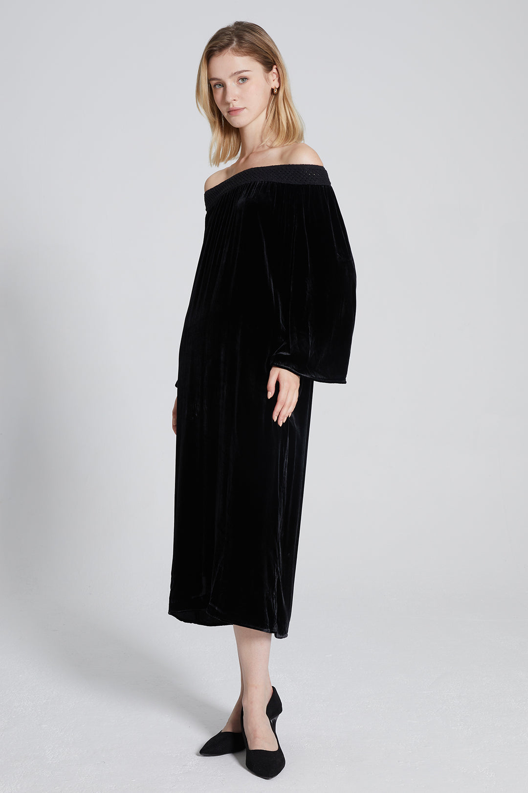 One Shoulder Velvet Dress