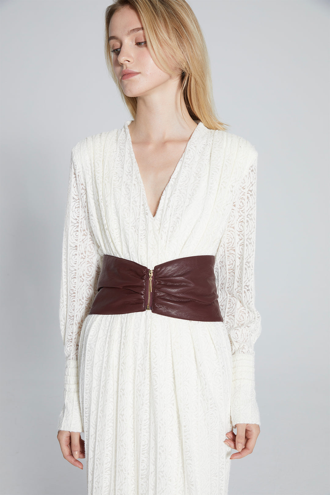 Kerra V-Neck White Lace Dress